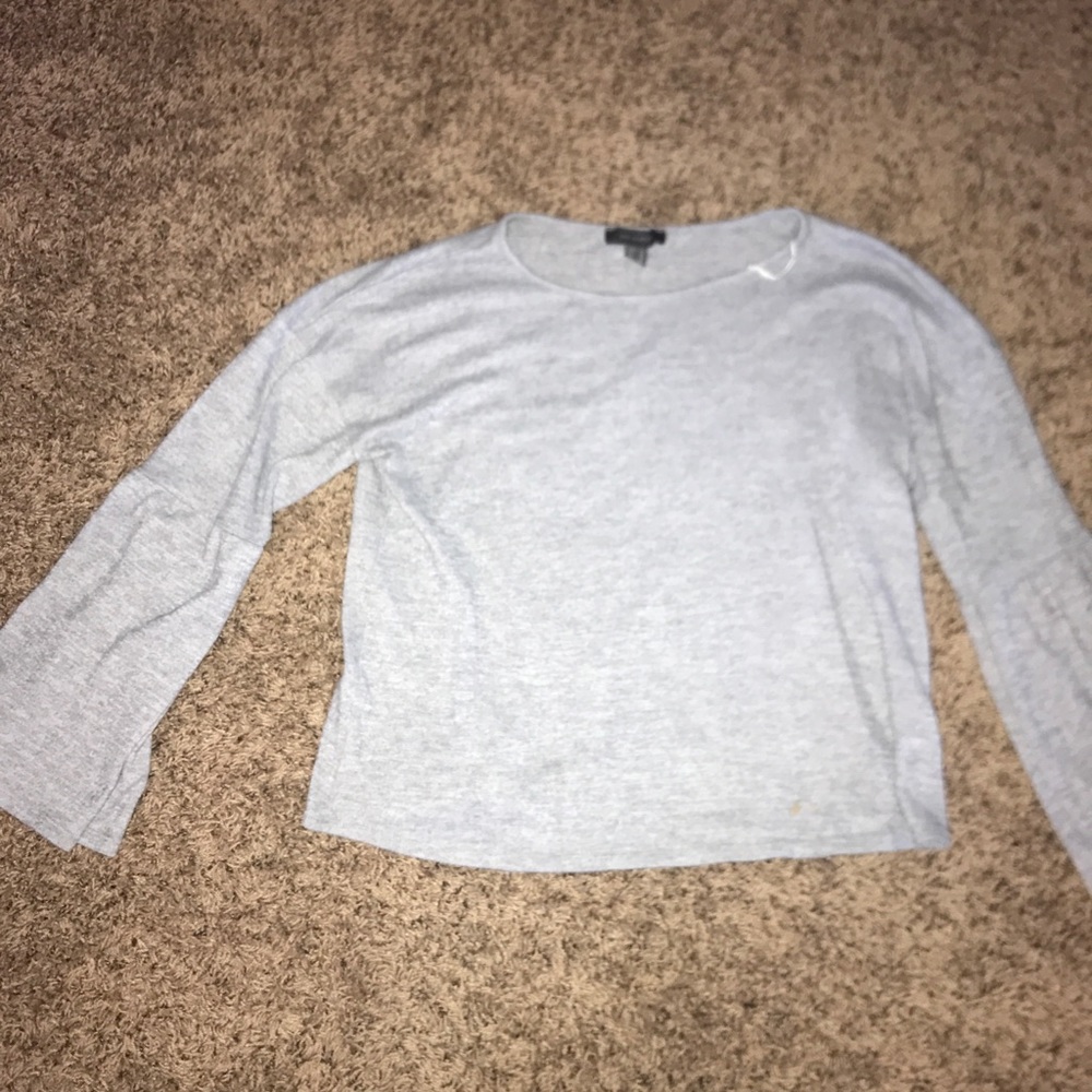 Bell Sleeve Gray Top. Size 12 (USA)